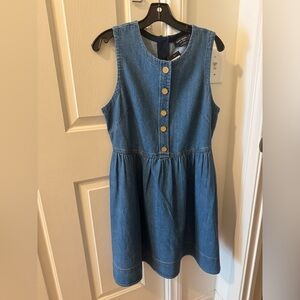 kate spade Denim Sleeveless Button-Front Dress in Blue